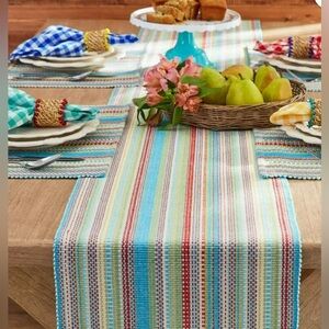 The Pioneer Woman Chunky Stripe Table Throw, 50" x 50", Multi-color